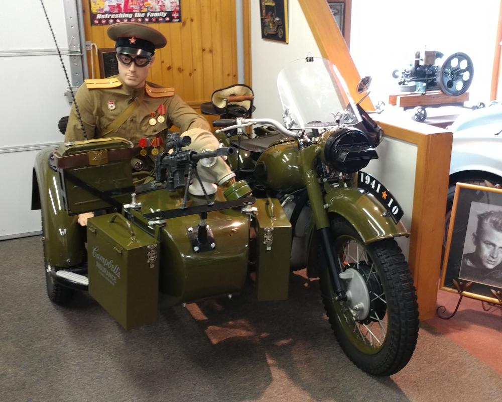 1941 Russian Dnepr Motorcycle with Sidecar and Machine Gun